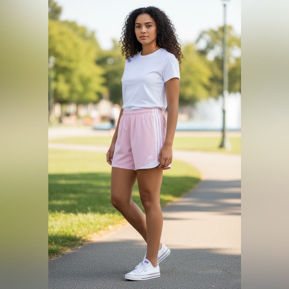 Adidas Women's Light Pink Athletic Shorts